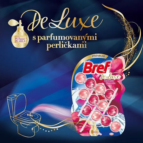 Bref DeLuxe Delicate Magnolia tuhý WC blok 3 x 50 g 1bal