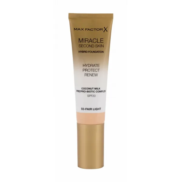 Max Factor Miracle Second Skin hydratačný krémový make-up SPF 20 odtieň 02 Fair Light 30 ml