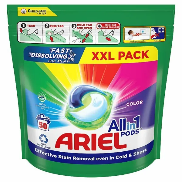Kapsuly Ariel All-in-1 PODS, Tekutý Prací Prostriedok v Kapsulách 50 Praní