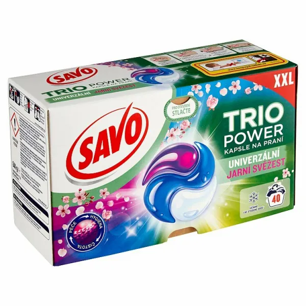 Savo Trio Power univerzálne jarná sviežosť gélové kapsuly na pranie XXL 40 praní 844 g 1ks