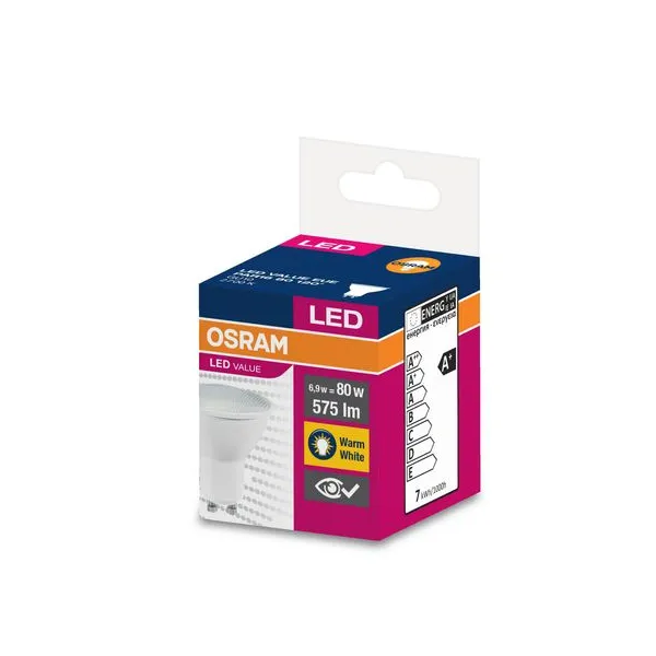Žiarovka OSRAM® LED GU10 80 (ean8852) 120° 6,9W/2700K Value PAR16