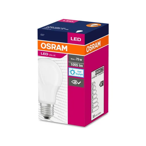 Žiarovka OSRAM® LED FR 075 (ean1035) non-dim, 10W/865 E27 6500K Value CLASSIC A