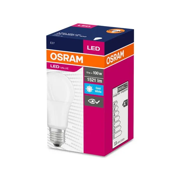 Žiarovka OSRAM® LED FR 100 (ean3428) non-dim, 13W/840 E27 4000K Value CLASSIC A