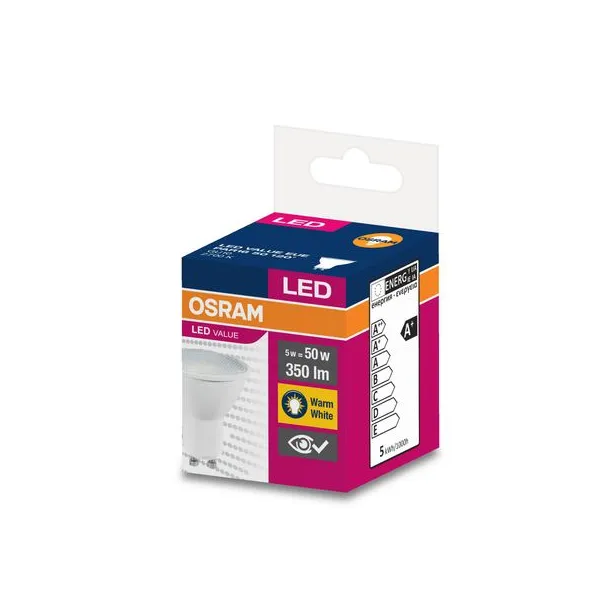 Žiarovka OSRAM® LED GU10 50 (ean8678) 120° 5W/2700K Value PAR16