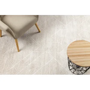 Koberec DUKE 51533 krémový, geometrický / strapce