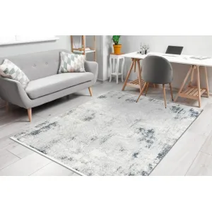 Koberec DUKE 51558 krémový/ modrý, geometrický / vintage / strapce