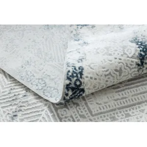 Koberec DUKE 51558 krémový/ modrý, geometrický / vintage / strapce