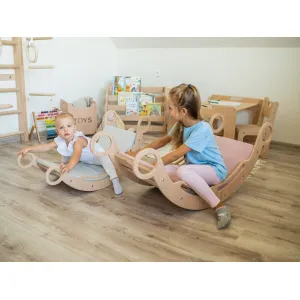 Matrac zo zamatovej látky pre montessori hojdačky Woodisio Farba: Staroružová, Variant: Mini