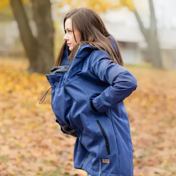 Softshellová bunda na nosenie detí GO - Blue Herringbone | MOYO Veľkosť: M