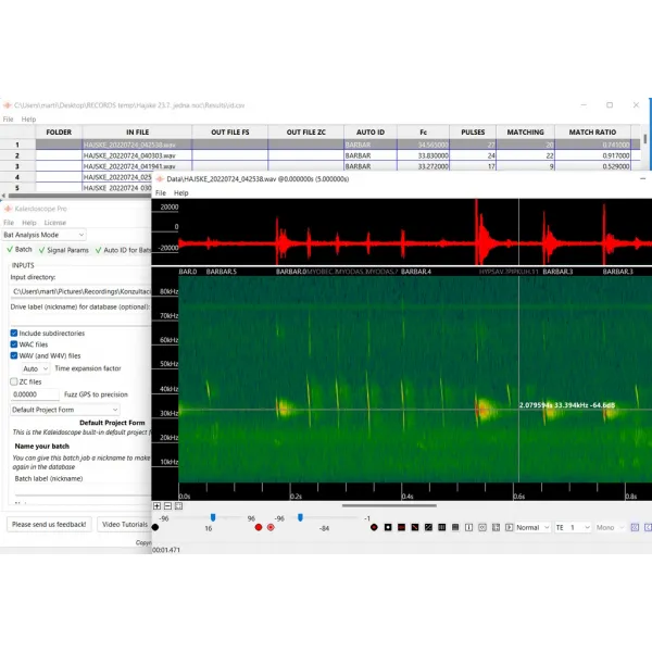 Softvér na analýzu Wildlife Acoustics Kaleidoscope PRO (1 ročná licencia)
