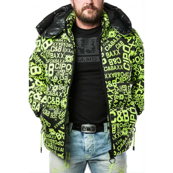 Pánska zimná bunda CIPO & BAXX CM193 NEONGREEN Farba: Zelená, Konfekčná veľkosť: S