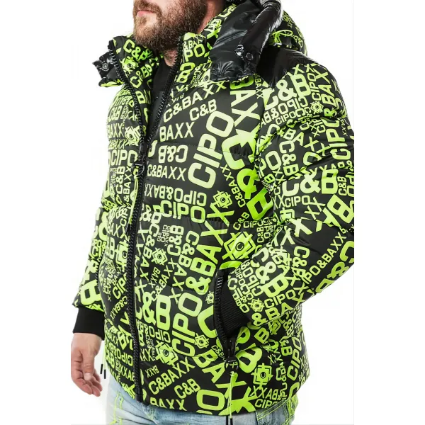 Pánska zimná bunda CIPO & BAXX CM193 NEONGREEN Farba: Zelená, Konfekčná veľkosť: S