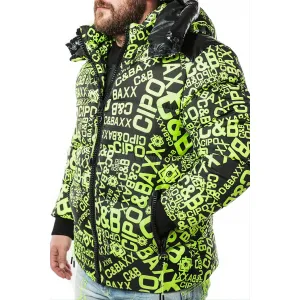 Pánska zimná bunda CIPO & BAXX CM193 NEONGREEN Farba: Zelená, Konfekčná veľkosť: S