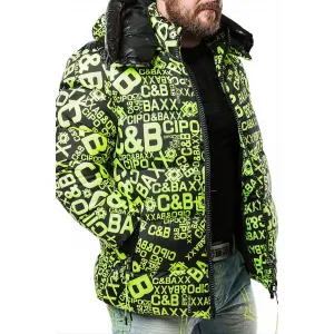 Pánska zimná bunda CIPO & BAXX CM193 NEONGREEN Farba: Zelená, Konfekčná veľkosť: S