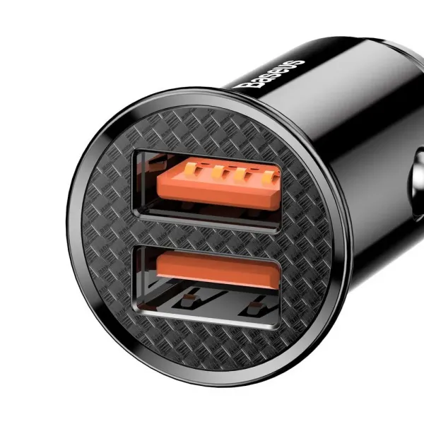 Baseus Circular 2xUSB QC3.0 5A 30W nabíjačka do auta (čierna) 017493