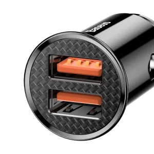 Baseus Circular 2xUSB QC3.0 5A 30W nabíjačka do auta (čierna) 017493