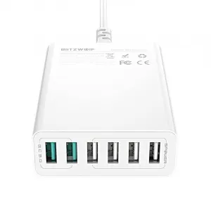 Nabíjačka 6x USB Blitzwolf BW-S15, QC 3.0, 60W (biela) 023076
