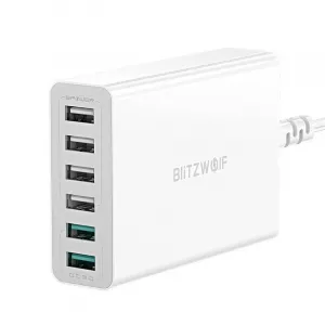 Nabíjačka 6x USB Blitzwolf BW-S15, QC 3.0, 60W (biela) 023076