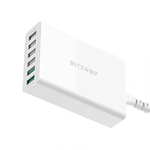 Nabíjačka 6x USB Blitzwolf BW-S15, QC 3.0, 60W (biela) 023076