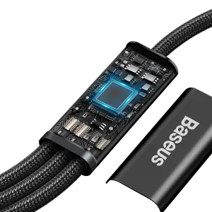 Kábel USB 3w1 Baseus Rapid Series, micro USB / Lightning / USB-C, 20 W, 1,5 m (černý) 025695
