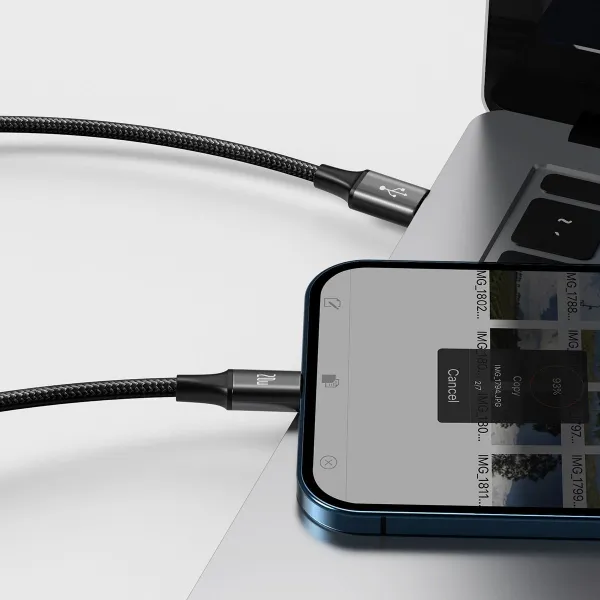 Kábel USB 3w1 Baseus Rapid Series, micro USB / Lightning / USB-C, 20 W, 1,5 m (černý) 025695