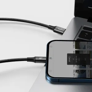 Kábel USB 3w1 Baseus Rapid Series, micro USB / Lightning / USB-C, 20 W, 1,5 m (černý) 025695