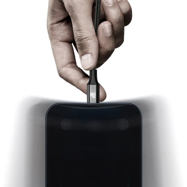 Kábel USB 3w1 Baseus Rapid Series, micro USB / Lightning / USB-C, 20 W, 1,5 m (černý) 025695