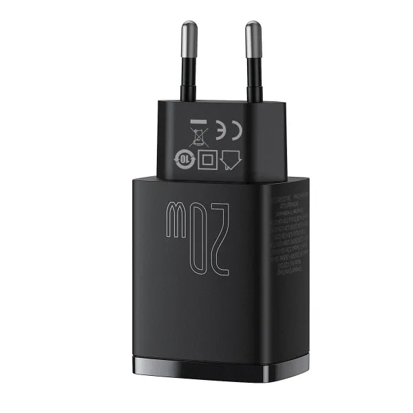 Kompaktná rýchlonabíjačka Baseus USB+ USB-C 20W - čierna