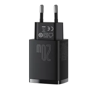 Kompaktná rýchlonabíjačka Baseus USB+ USB-C 20W - čierna