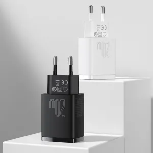 Kompaktná rýchlonabíjačka Baseus USB+ USB-C 20W - čierna