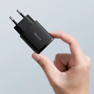 Kompaktná rýchlonabíjačka Baseus USB+ USB-C 20W - čierna