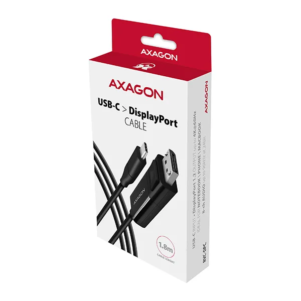 AXAGON RVC-DPC, redukcia / kábel USB-C -> DisplayPort 1.8 m, 4K/60 Hz