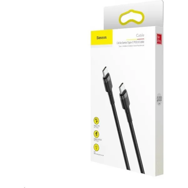 Nabíjací/dátový kábel Baseus Cafule Series USB-C na USB-C PD2.0 60W Flash 2m, sivo-čierna