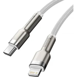 Kábel USB-C na Lightning Baseus Cafule, PD, 20W, 2m (biely) 025083