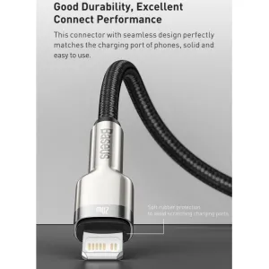 Kábel USB-C na Lightning Baseus Cafule, PD, 20W, 2m (biely) 025083