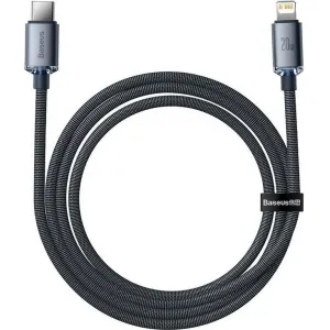 Dátový kábel Baseus Crystal Shine Series USB-C Lightning 20W 1,2 m, čierny
