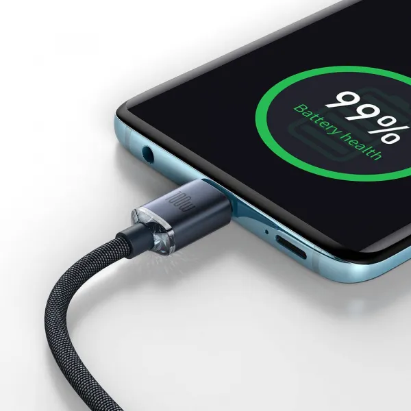Baseus Crystal Shine Series USB-C / USB-C 100W 2m nabíjací / dátový kábel, čierny