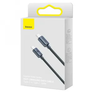 Baseus Crystal Shine Series USB-C / USB-C 100W 2m nabíjací / dátový kábel, čierny