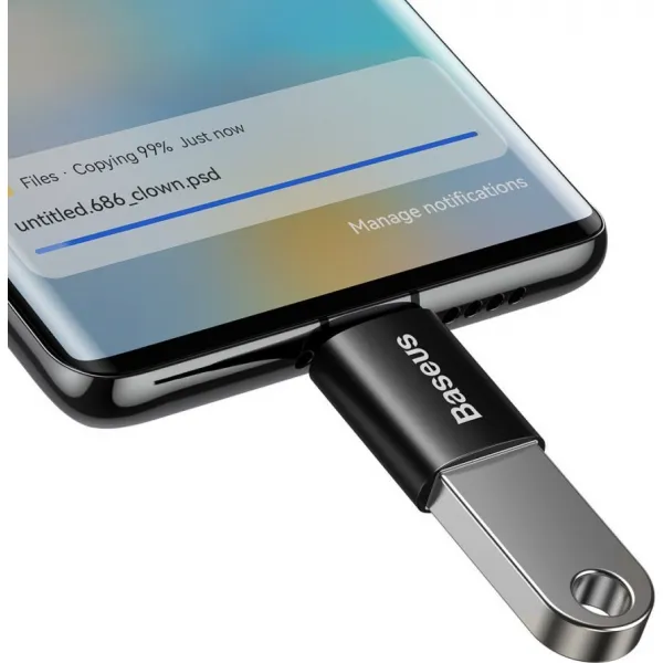 Baseus Ingenuity USB-C na USB-A adaptér, OTG (čierny) 031665