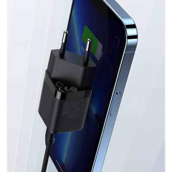Baseus Quick Nabíjací adaptér USB-C 30W, Čierny