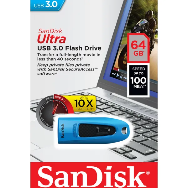 SanDisk Ultra USB 3.0 64 GB, modrá 85235110