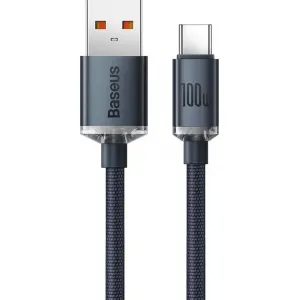Baseus Crystal Shine Series USB-A/USB-C 100W 1,2 m nabíjací/dátový kábel, čierny
