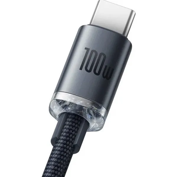 Baseus Crystal Shine Series USB-A/USB-C 100W 1,2 m nabíjací/dátový kábel, čierny