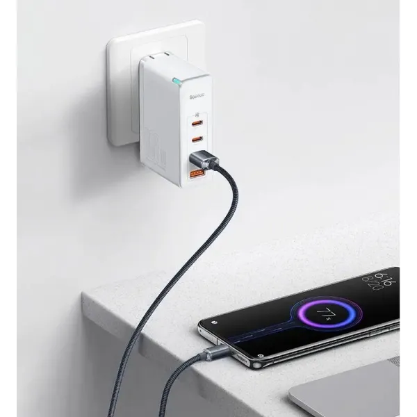 Baseus Crystal Shine Series USB-A/USB-C 100W 1,2 m nabíjací/dátový kábel, čierny