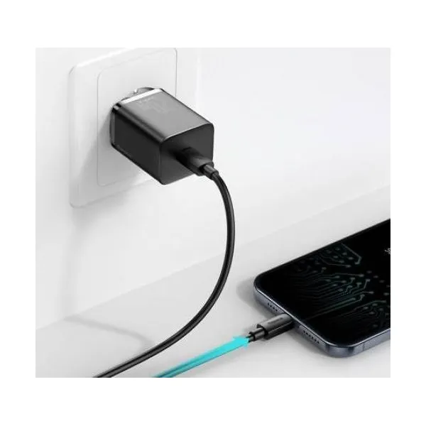 Baseus Super SI sada adaptéra USB-C 20W a kábla USB-C na Lightning 1 m, čierna