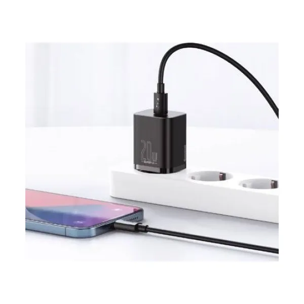 Baseus Super SI sada adaptéra USB-C 20W a kábla USB-C na Lightning 1 m, čierna