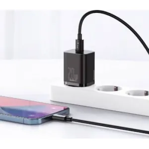 Baseus Super SI sada adaptéra USB-C 20W a kábla USB-C na Lightning 1 m, čierna