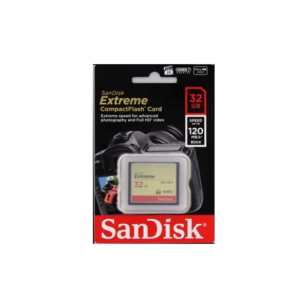 SanDisk Compact Flash 32GB Extreme (R:120/W:85 MB/s) UDMA7
