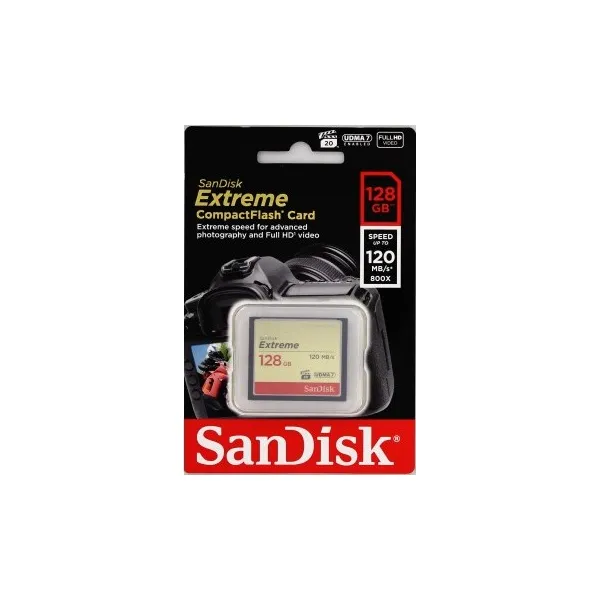 SanDisk Extreme CF 128 GB 120 MB/s zápis 85 MB/s UDMA7 85235110