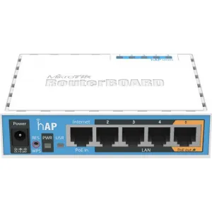 MikroTik hAP, 650MHz CPU, 64MB RAM, 5x LAN, integ. 2.4GHz Wi-Fi, WPS, vrátane. L4